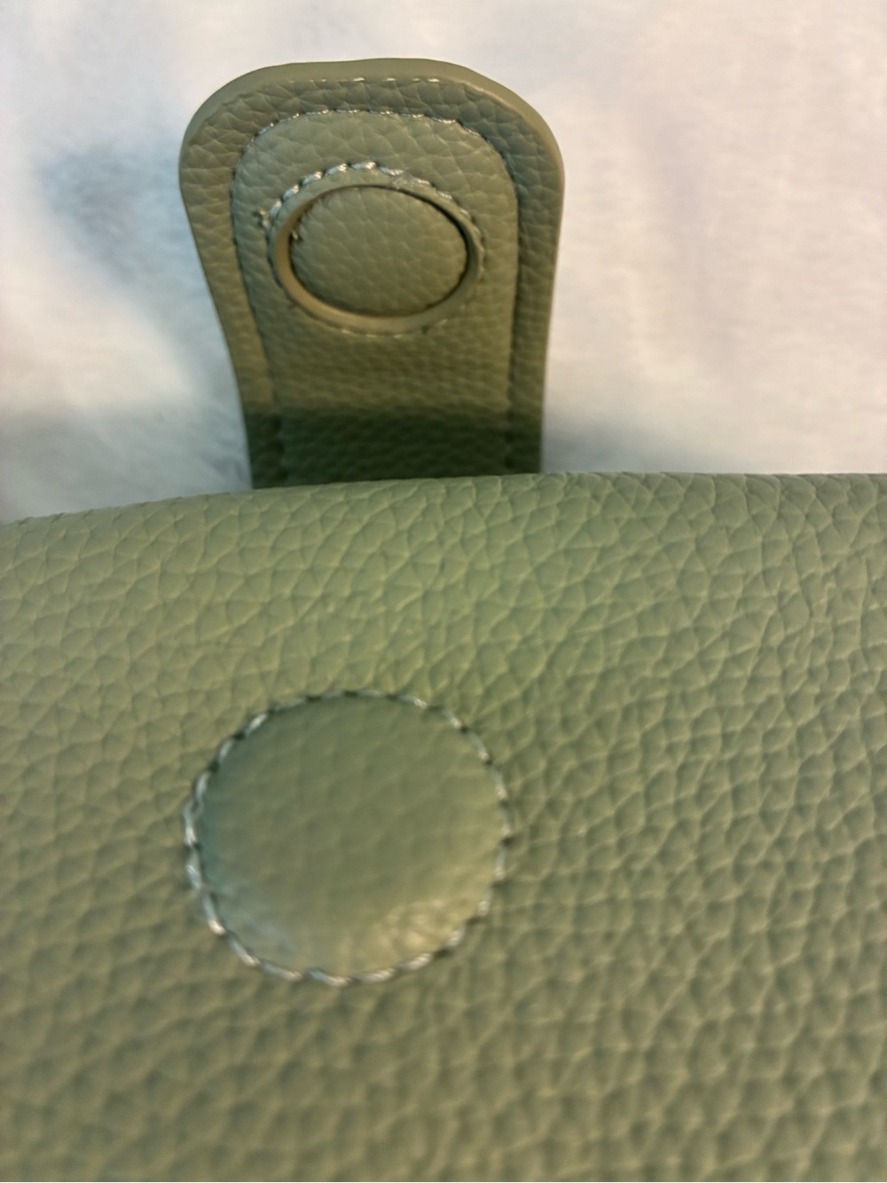 Free Assembly Sage Green Leather Pebbled Top-Handle Women’s Bag - Picture 3 of 7